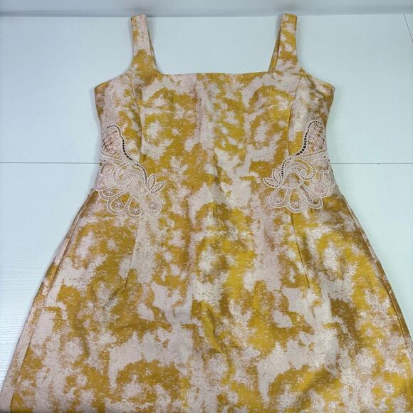 NWT Tanya Taylor Gold and Pink Jacquard Patterned Midi Gown Size 10 PP0810 - Picture 4 of 11